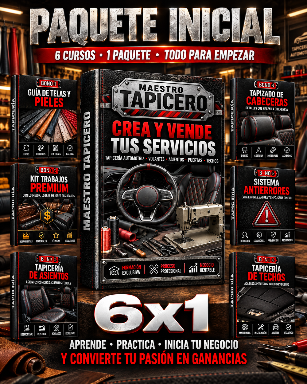 Paquete inicial Maestro Tapicero 6x1